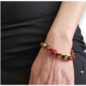 Carnelian and Crystal Bracelet
